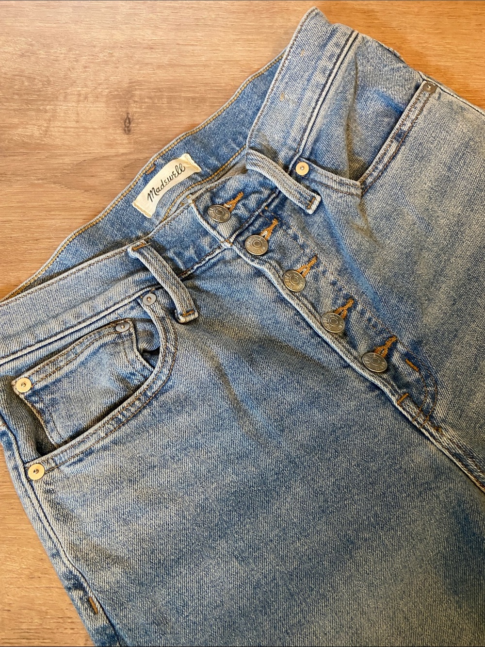 Madewell The Perfect Vintage Straight High-Rise Jeans Size 27 Button Fly EUC - Picture 2 of 8